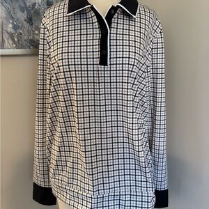 Kinona Checkered Top in Black and White